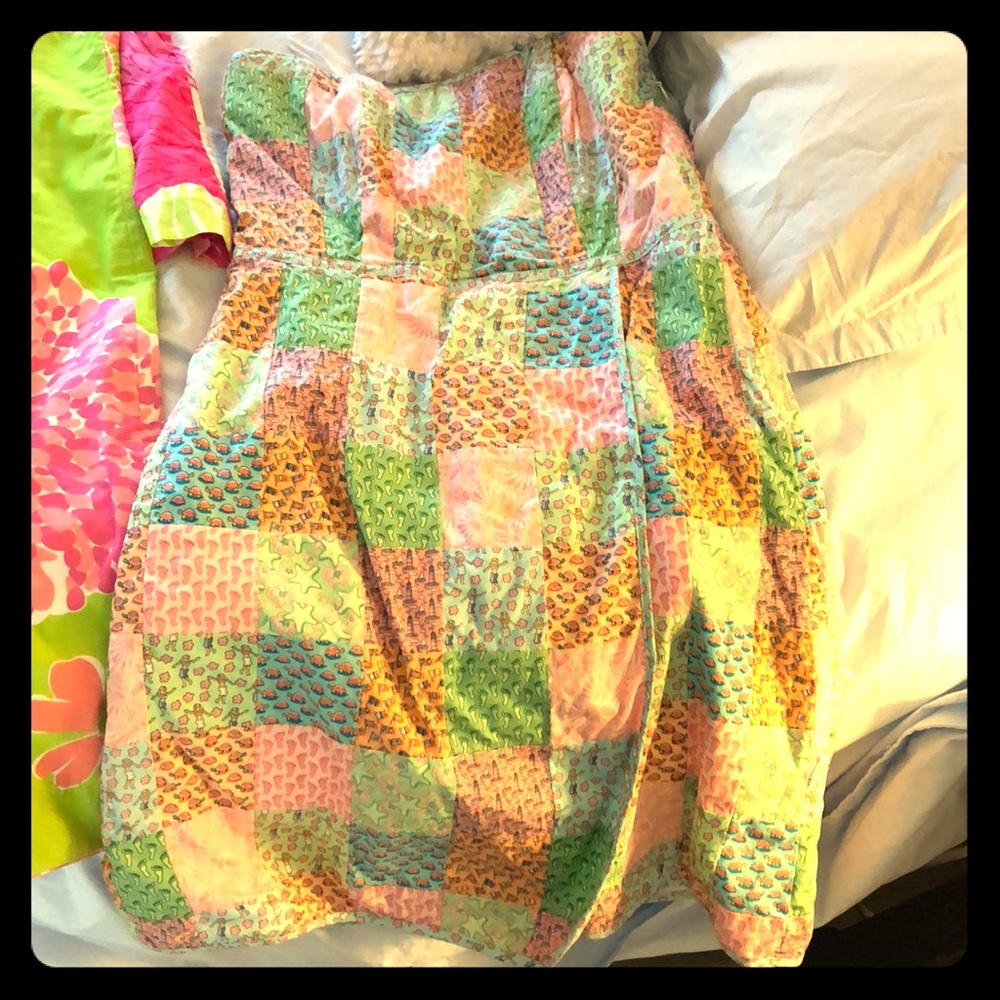 Vineyard Vines patchwork strapless dress size 6